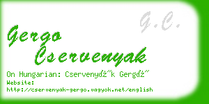 gergo cservenyak business card